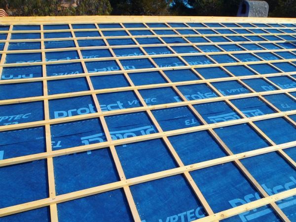 Pose des liteaux (supports de tuiles)